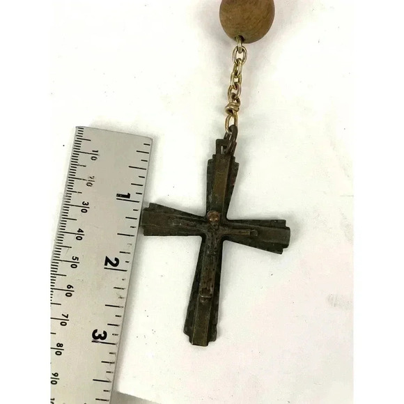 VTG Pair Wooden Rosaries Bronze Colorful - Picture 7 of 12